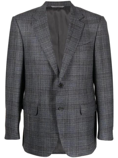 check-pattern single-breasted blazer by CANALI