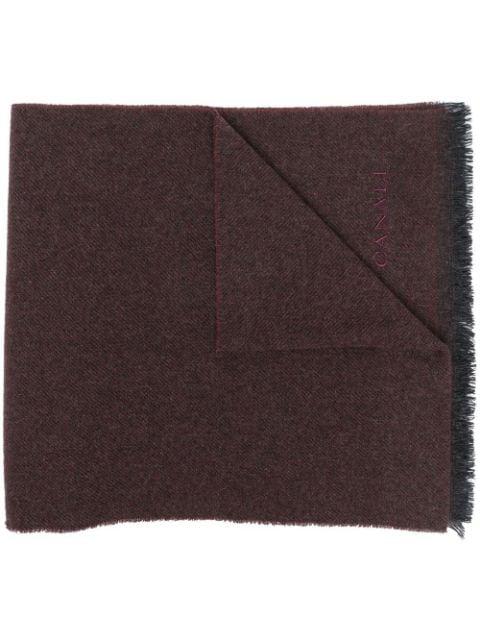 logo-embroidered cashmere scarf by CANALI