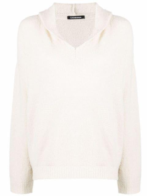 hoodied knit jumper by CANESSA
