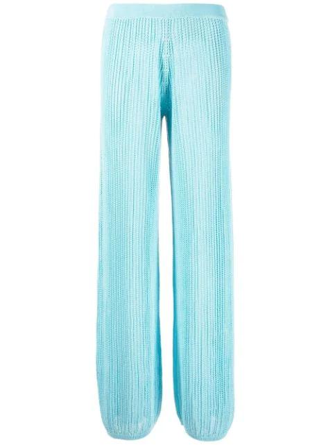 knit-design wide-leg trousers by CANESSA