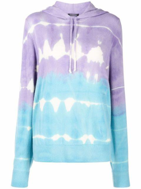 tie-dye print cashmere hoodie by CANESSA
