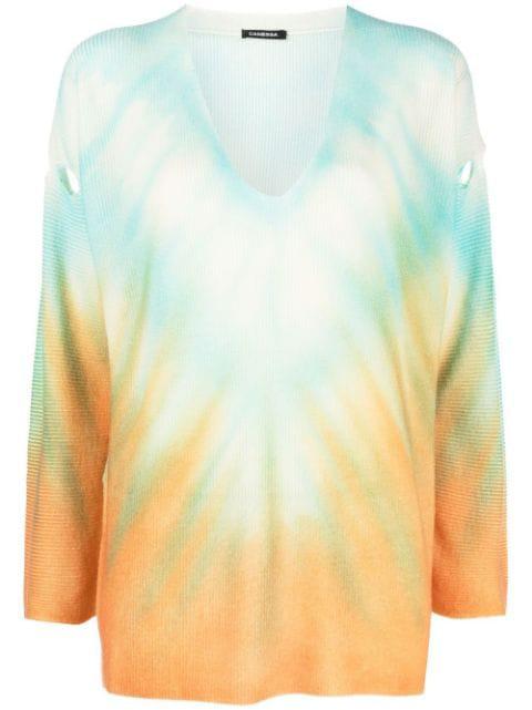 tie-dye ribbed-knit jumper by CANESSA