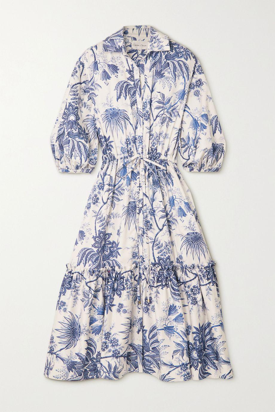 Hutton floral-print cotton-poplin shirt dress by CARA CARA