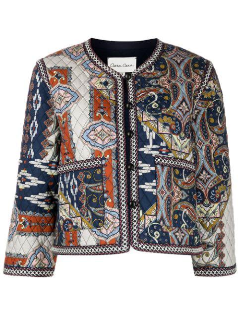 patchwork-design jacket by CARA CARA