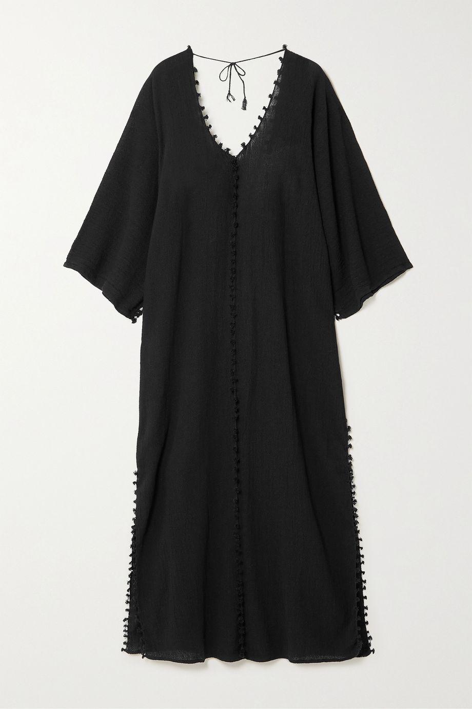Akatek open-back tasseled cotton-gauze midi dress by CARAVANA