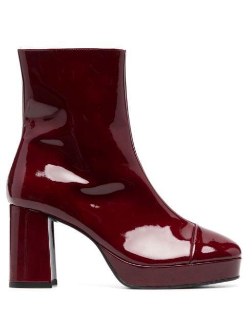 Club patent leather platform boots by CAREL