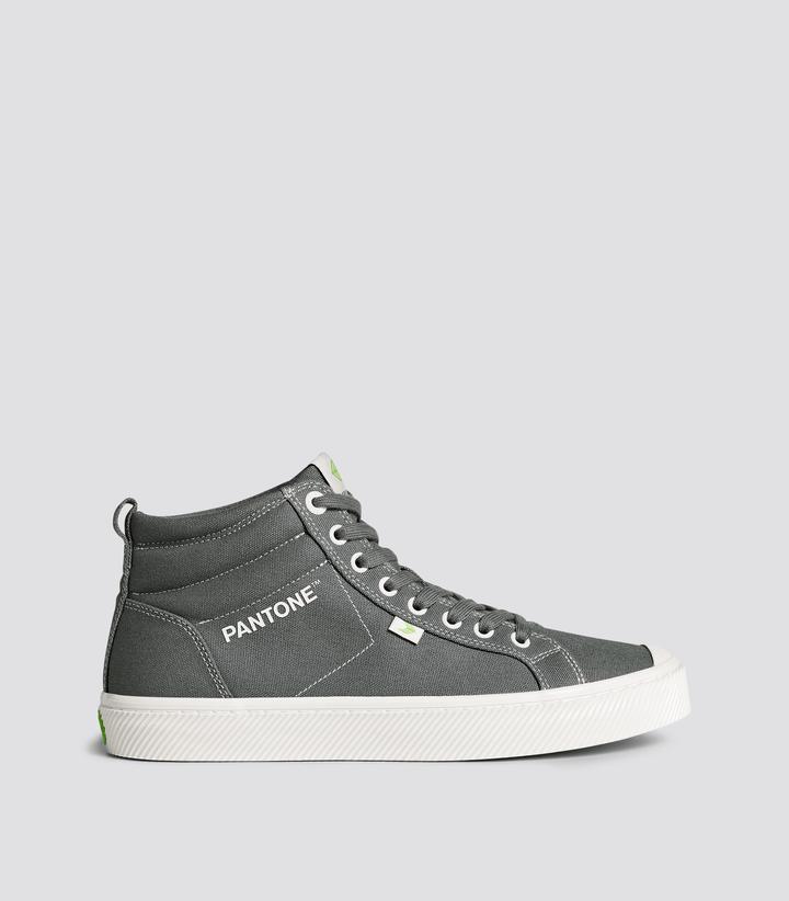 OCA High Pantone Gargoyle Grey Canvas Contrast Thread Sneaker Men by CARIUMA