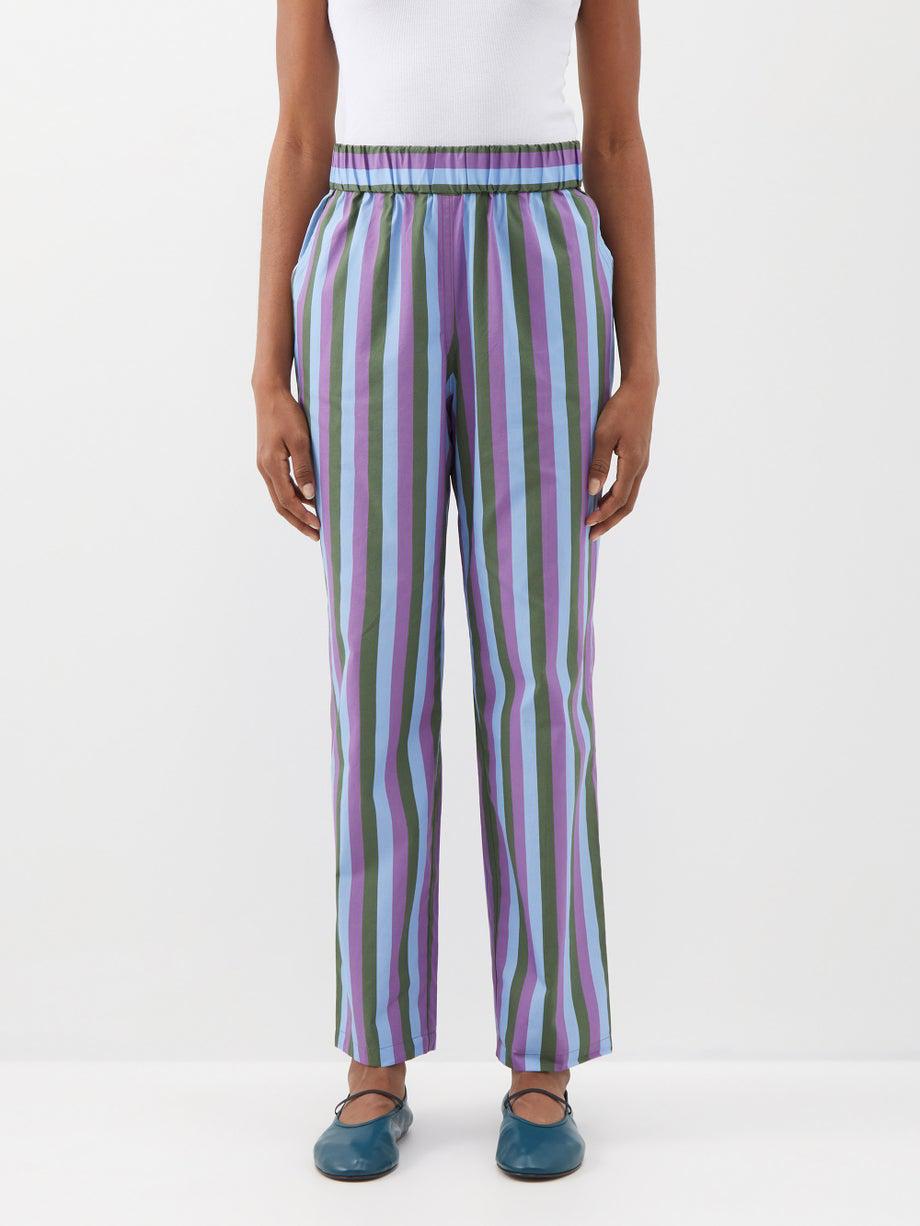 Elasticated-waist striped cotton trousers by CARO EDITIONS