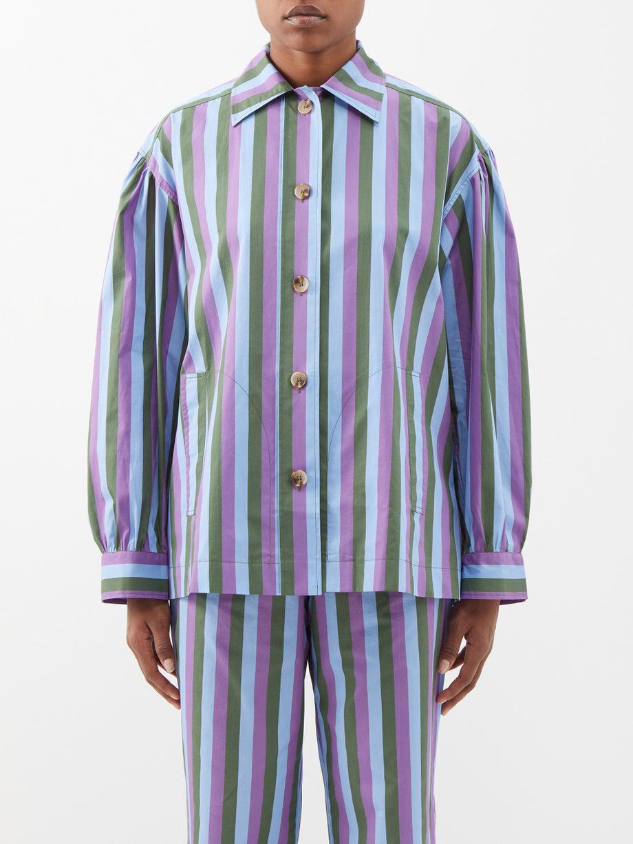 Fleur striped cotton shirt by CARO EDITIONS
