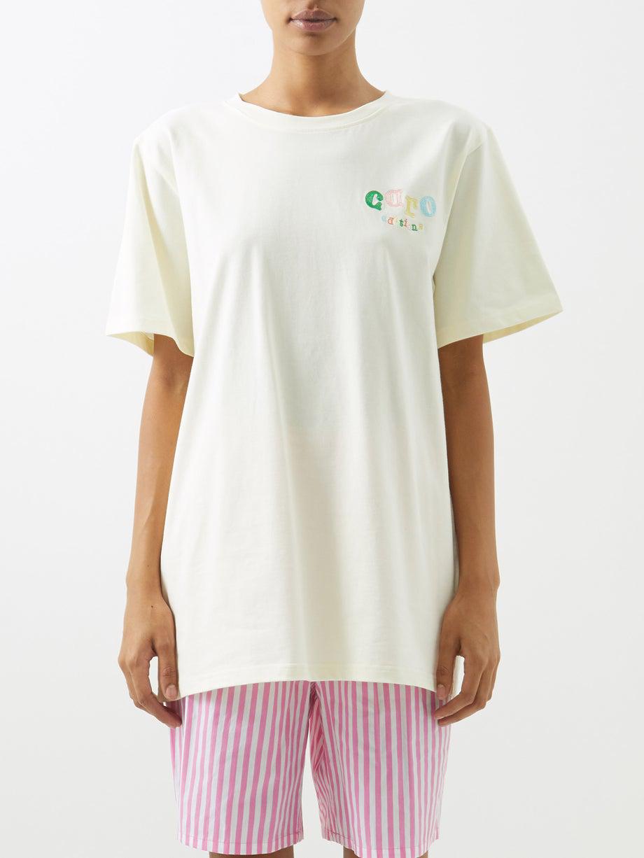 Logo-embroidered organic cotton-jersey T-shirt by CARO EDITIONS