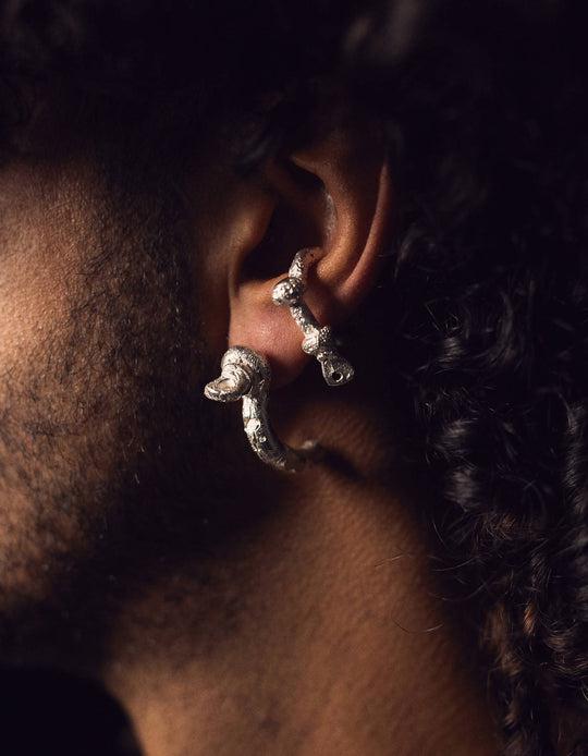 Corroded Shackle Ear Cuff by CAROLIN DIELER