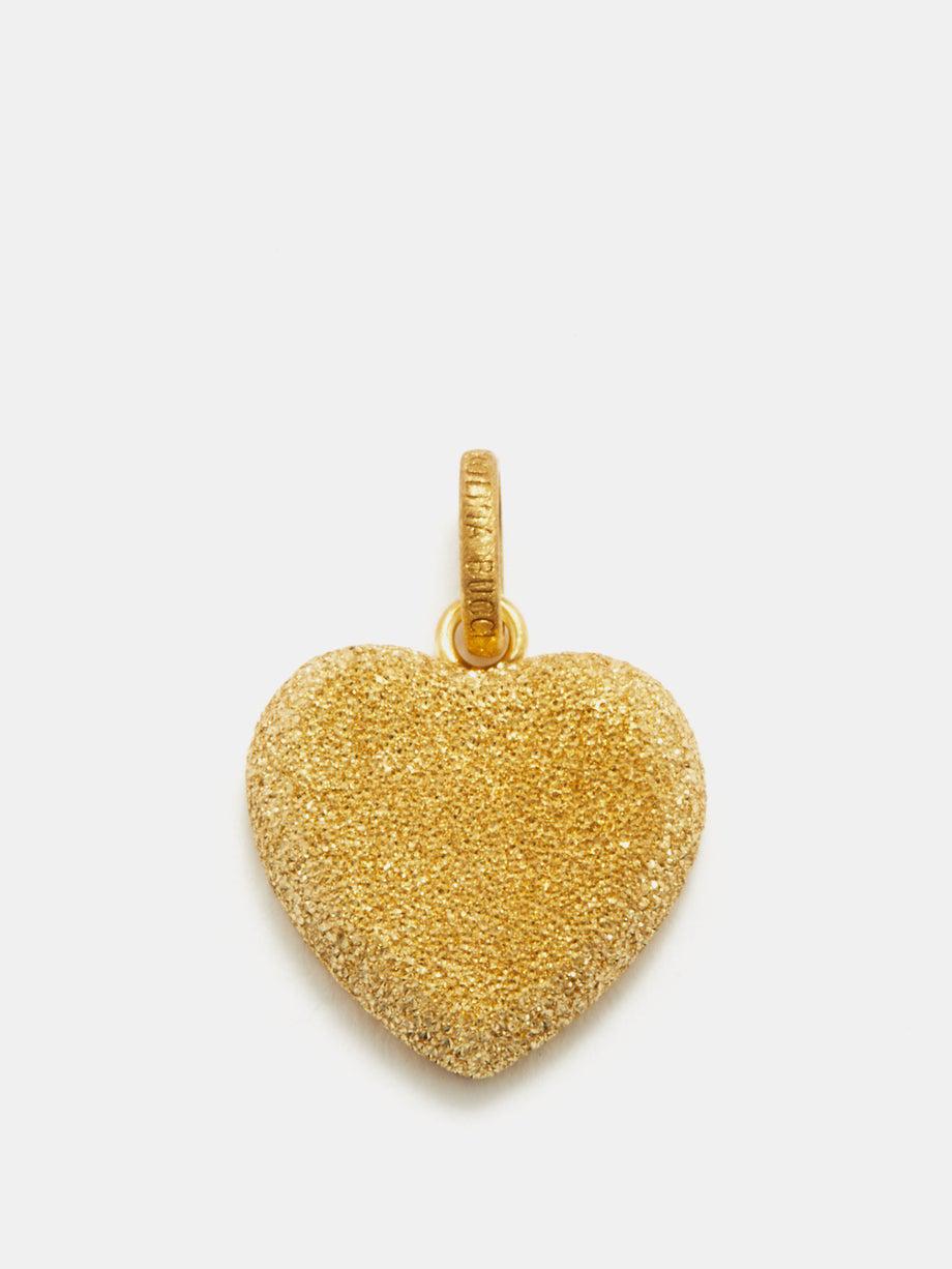 Florentine Finish Heart 18kt gold pendant by CAROLINA BUCCI