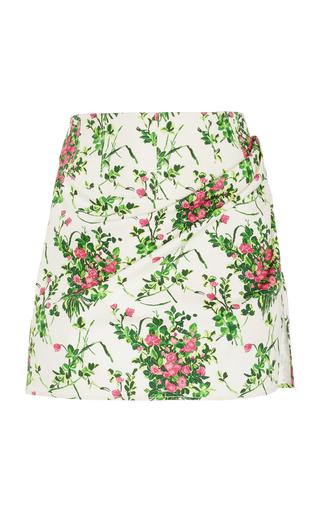 Corsetted Cotton Mini Skirt by CAROLINA HERRERA