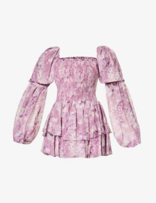 Alexa floral-print woven mini dress by CAROLINE CONSTAS