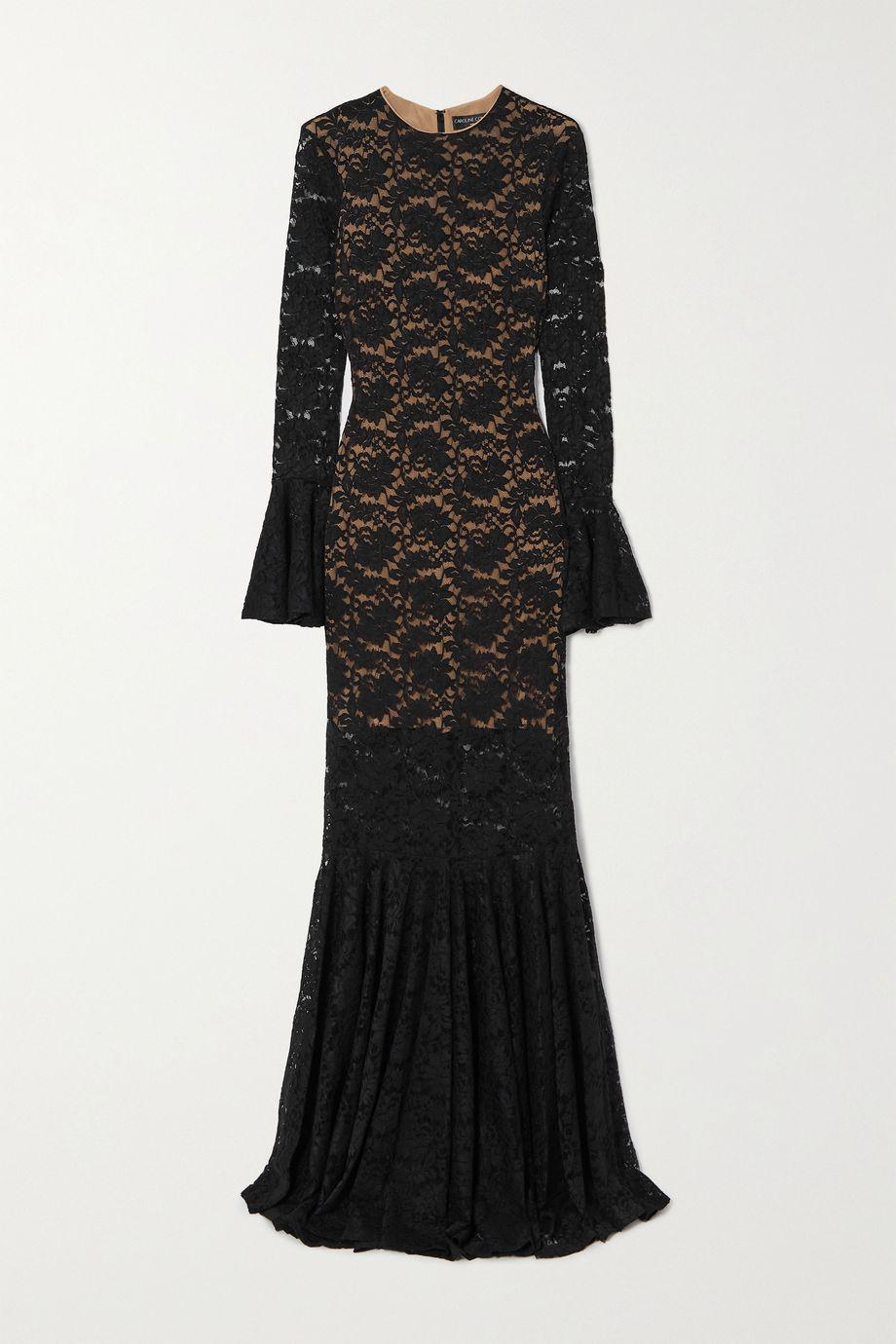 Allonia ruffled stretch-corded lace gown by CAROLINE CONSTAS