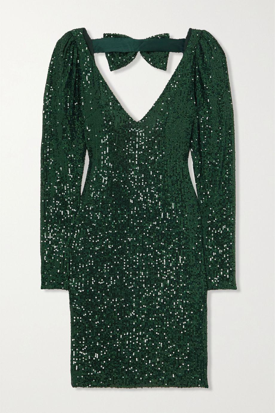 Julia bow-detailed sequined tulle mini dress by CAROLINE CONSTAS