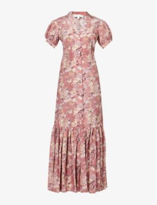 Nancy floral-print silk midi dress by CAROLINE CONSTAS