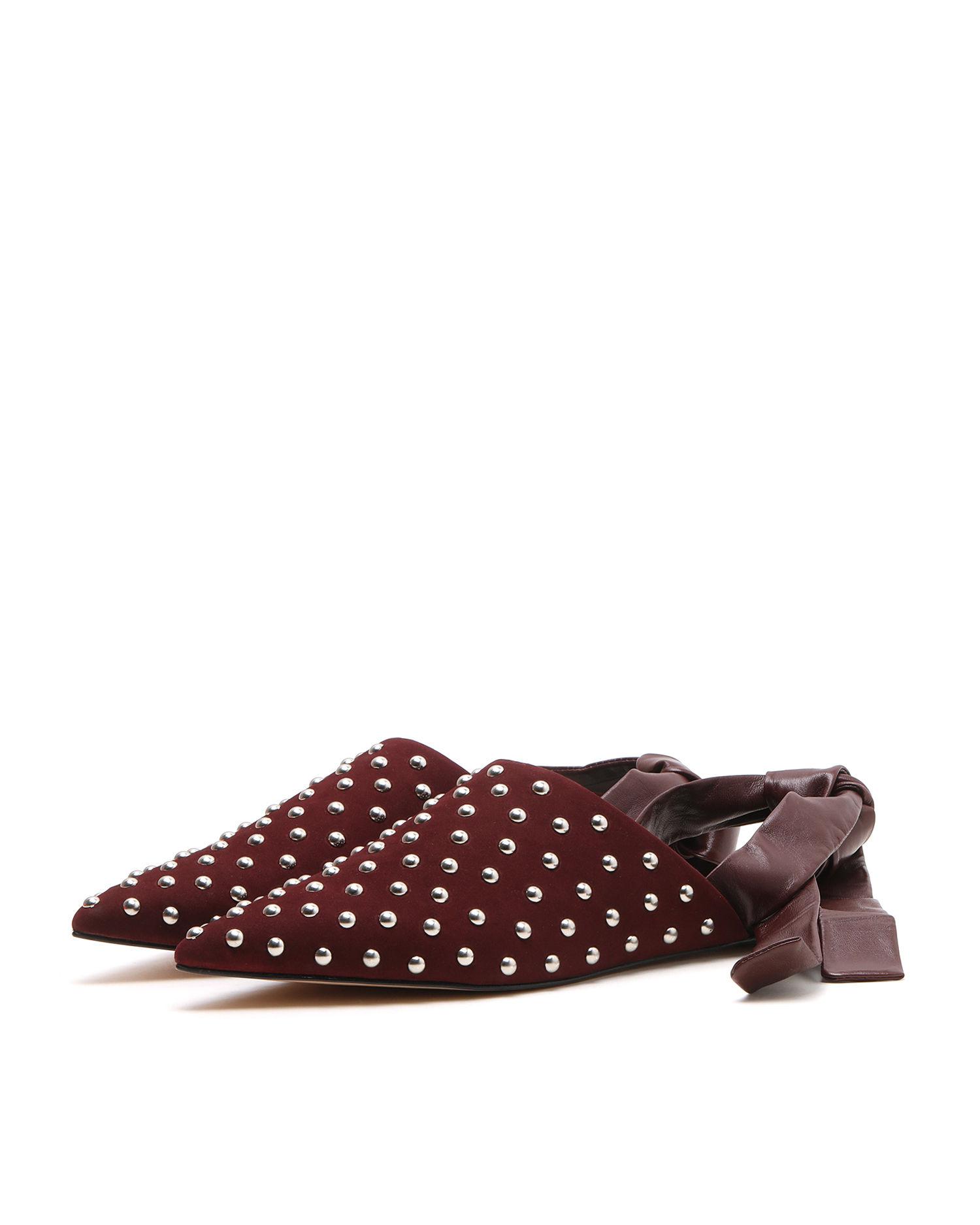 Laced up embellished flats by CARRANO