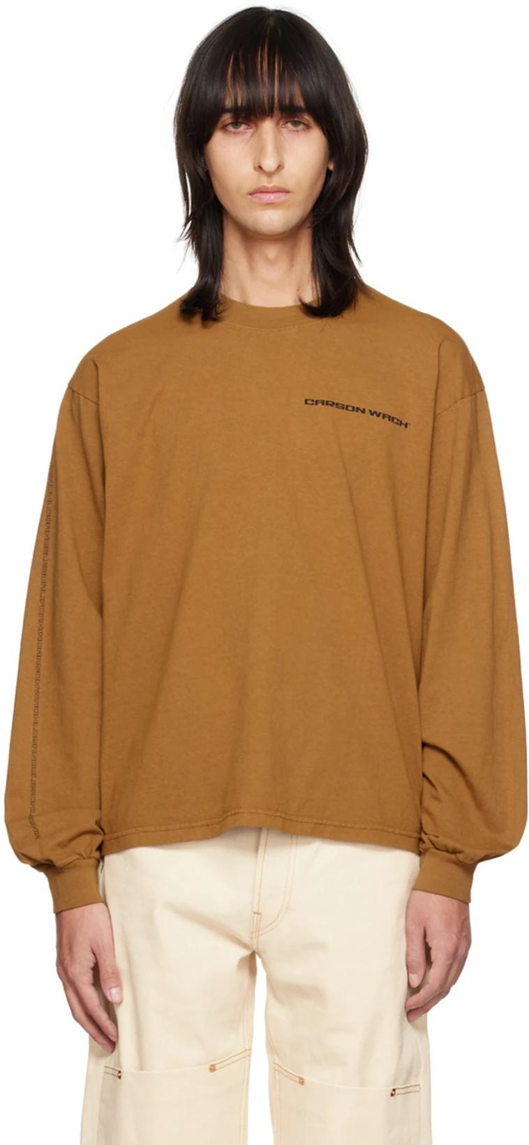Brown Printed Long Sleeve T-Shirt by CARSON WACH