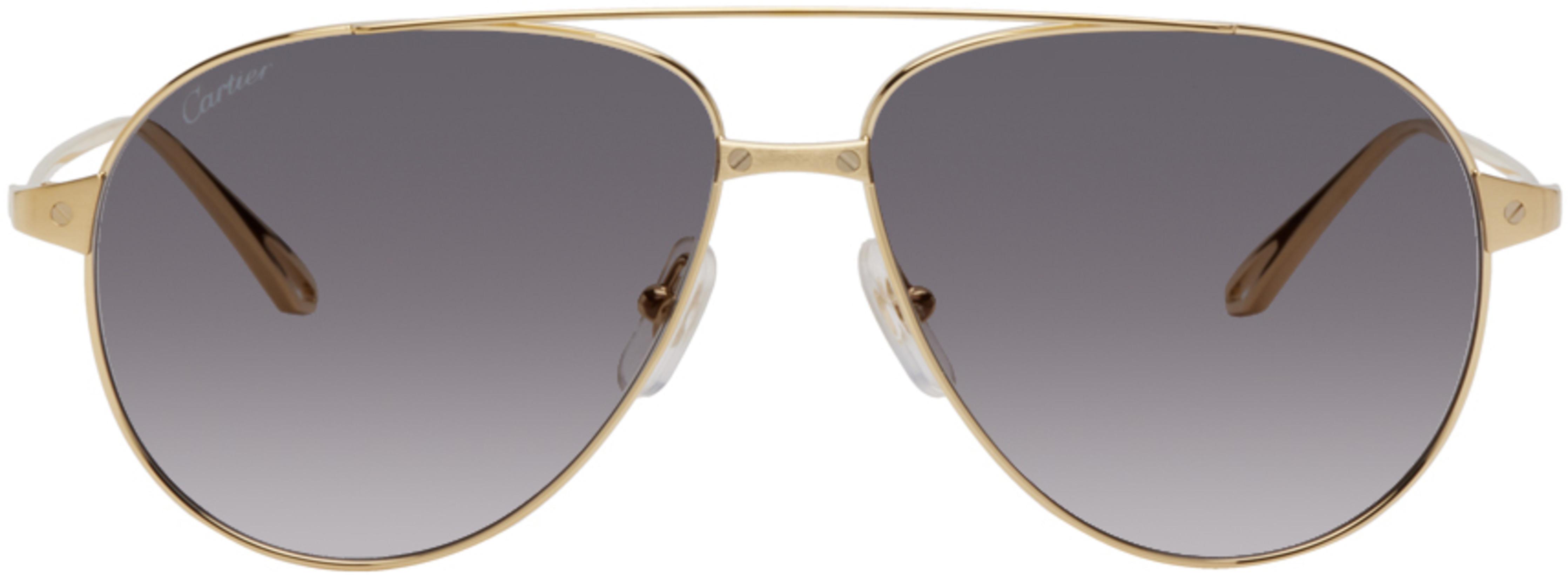Gold Aviator Sunglasses by CARTIER