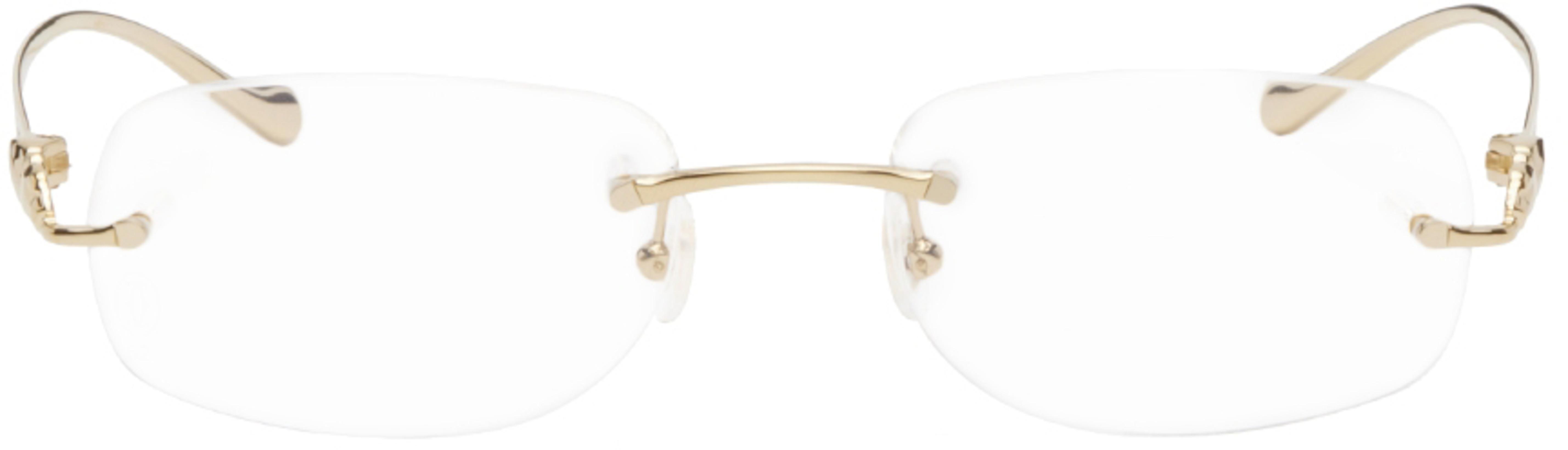Gold 'Panthère de Cartier' Rimless Glasses by CARTIER