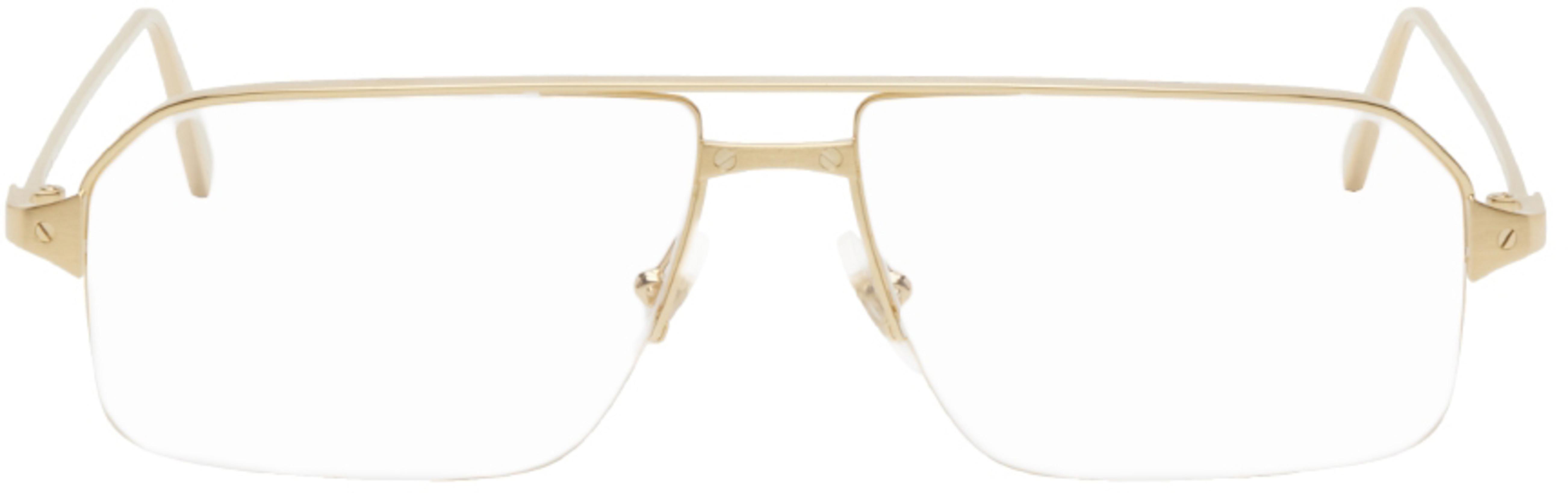 Gold 'Santos de Cartier' Aviator Glasses by CARTIER