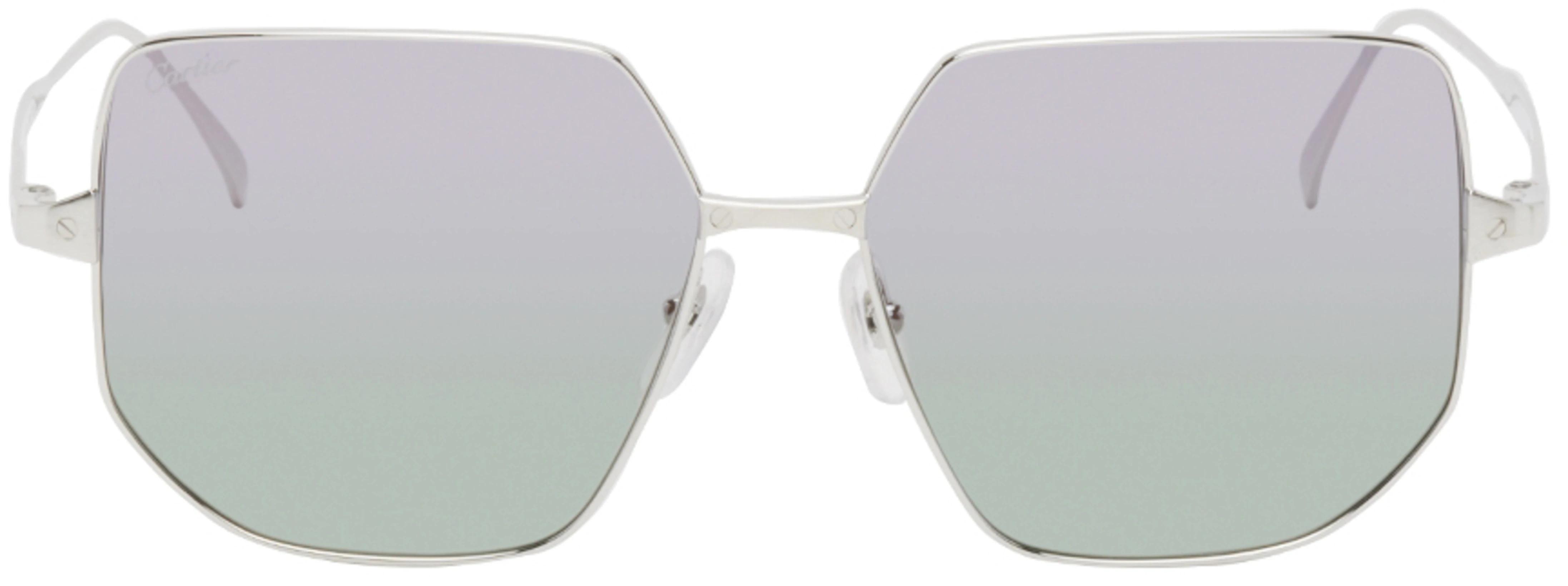 Silver Square Sunglasses by CARTIER