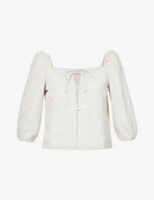 Nicola square-neck organic-cotton top by CASA RAKI