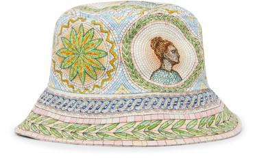 Printed denim bucket hat by CASABLANCA