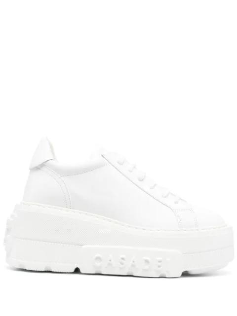 chunky sole leather sneakers by CASADEI