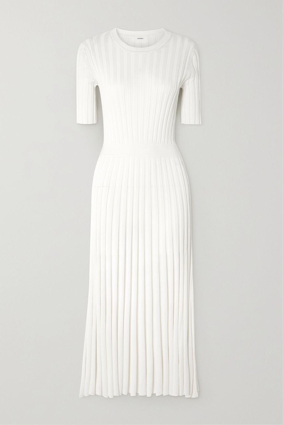 + NET SUSTAIN ribbed silk and organic cotton-blend maxi dress by CASASOLA
