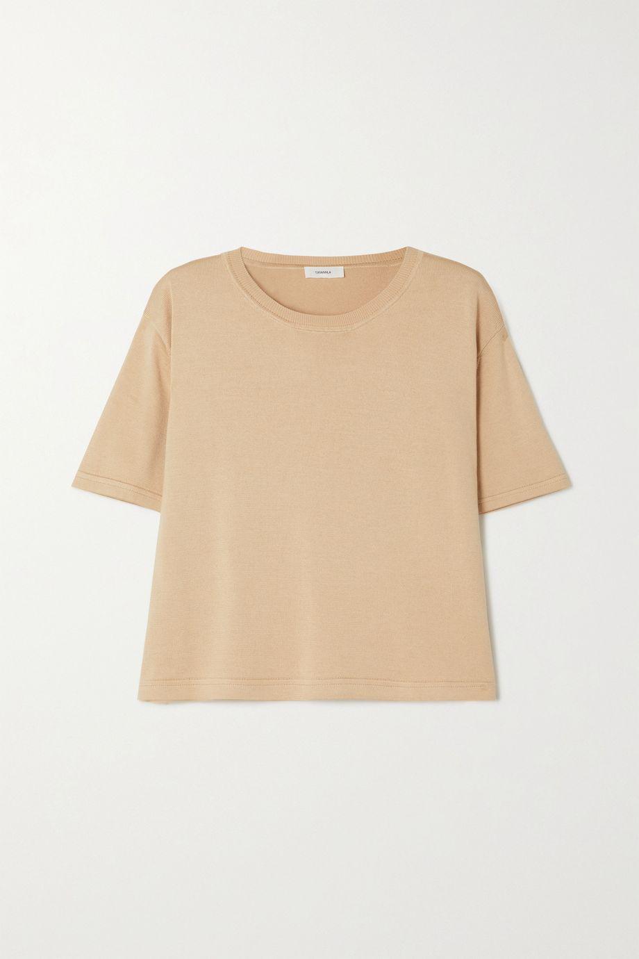 Silk and cotton-blend T-shirt by CASASOLA