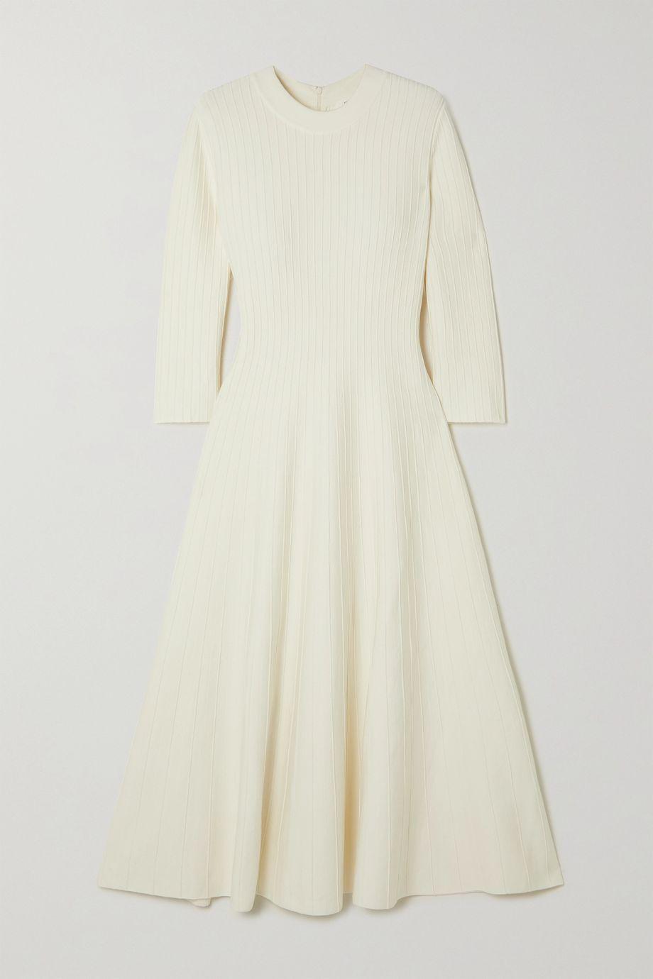 Una silk and cotton-blend ribbed-knit midi dress by CASASOLA
