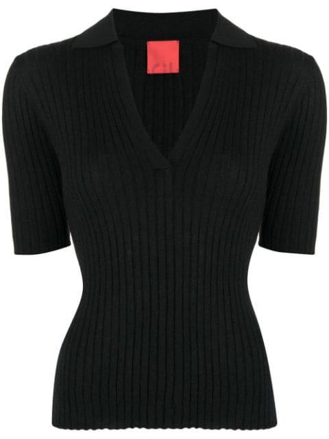 Summer V-neck knit polo by CASHMERE IN LOVE
