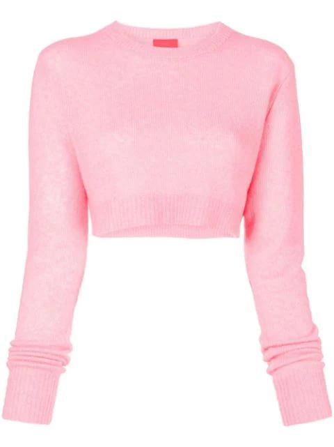 ribbed-trim cropped jumper by CASHMERE IN LOVE