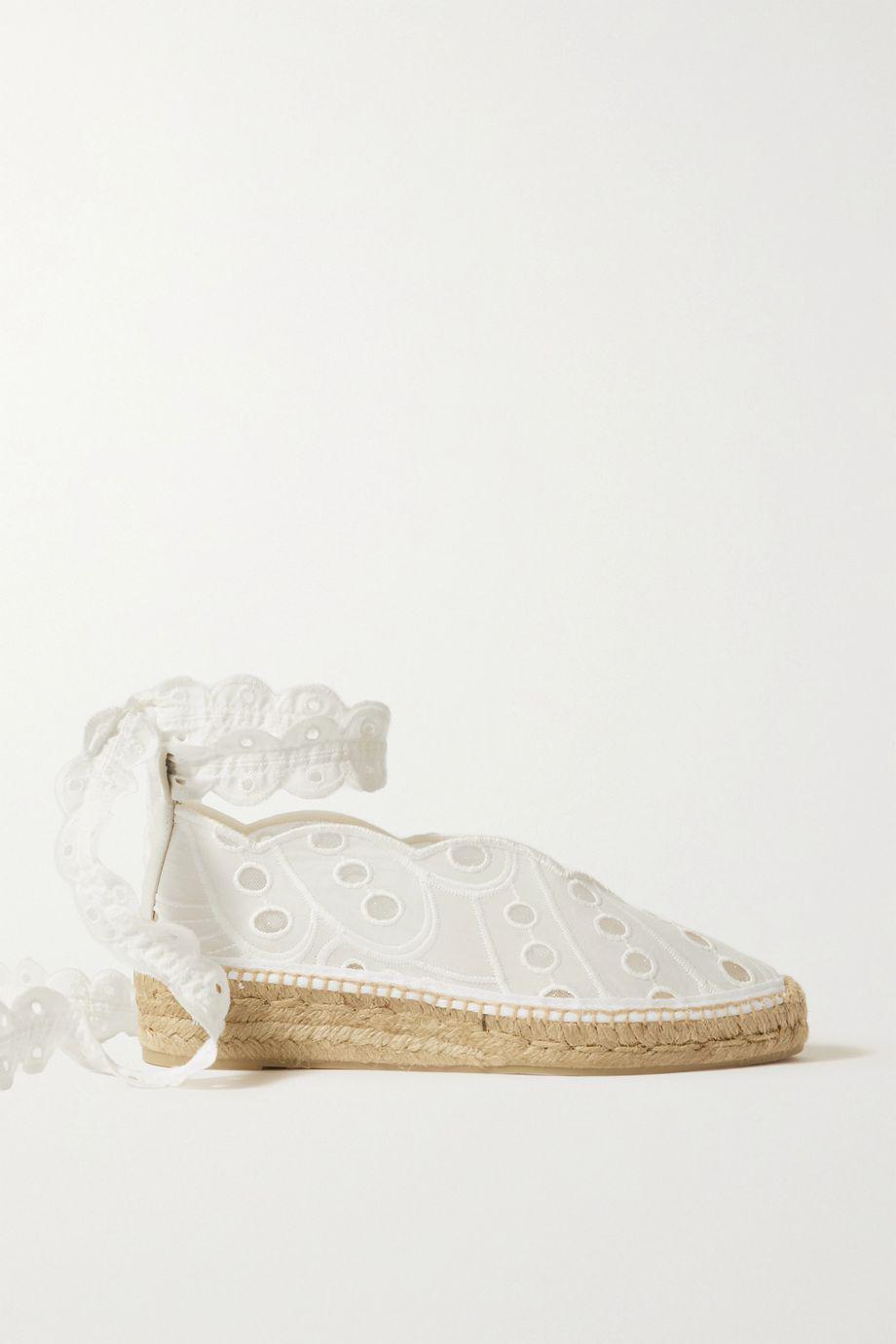 + Charo Ruiz Gea broderie anglaise cotton espadrilles by CASTANER