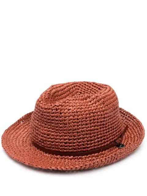 logo-plaque woven hat by CATARZI
