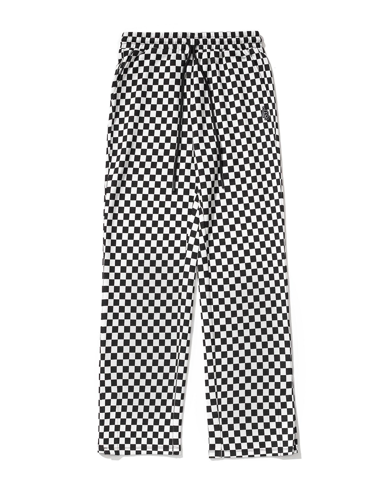 Checkered drawstring pants by CCAABB
