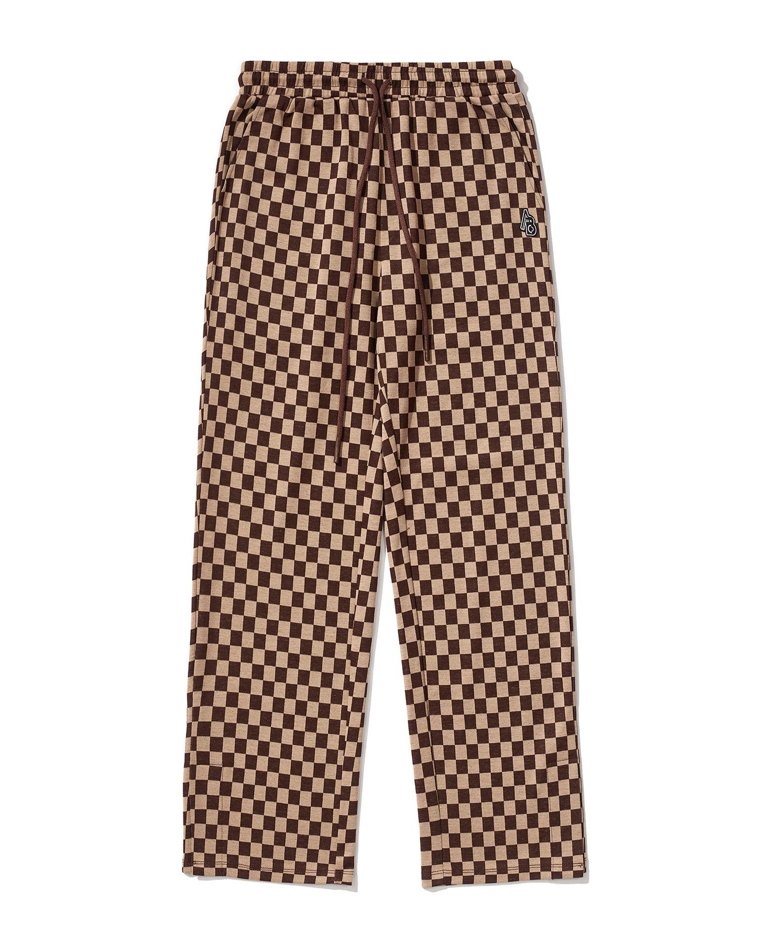Checkered drawstring pants by CCAABB