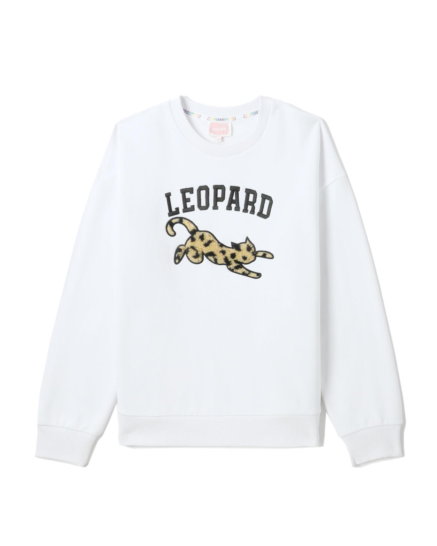 Leopard graphic embroidered sweatshirt by CCAABB