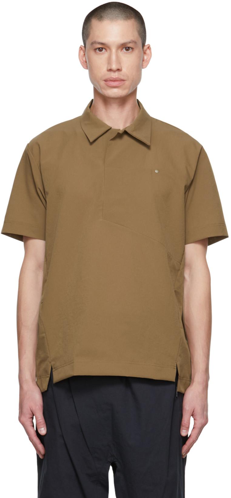 Brown Polyester Polo by CCP