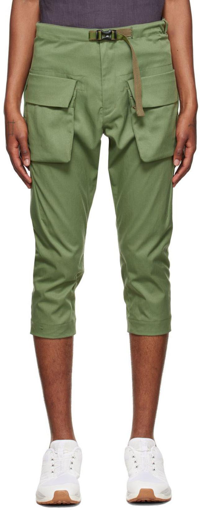 Green Cropped Chino Trousers by CCP