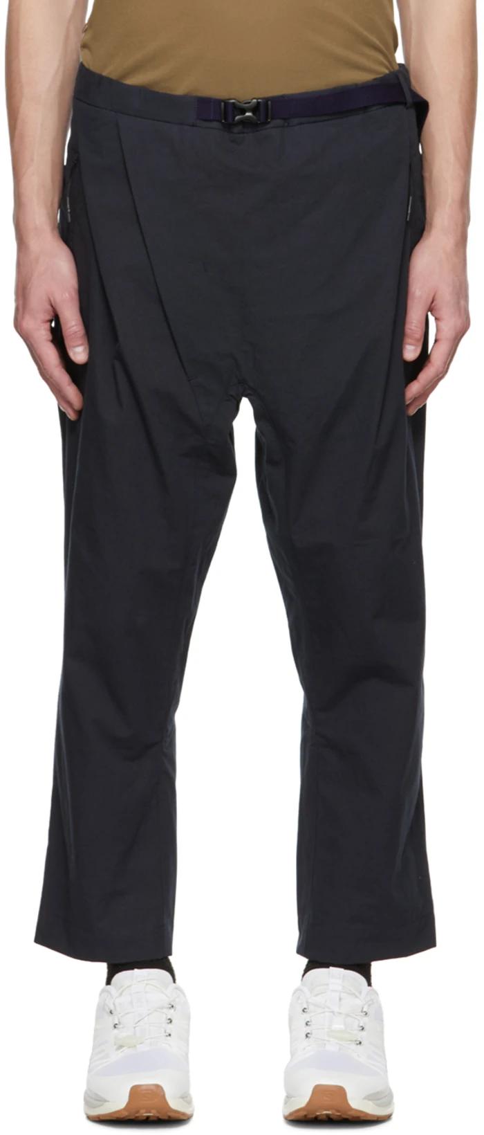 Navy Loose Cropped Trousers by CCP