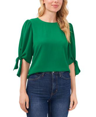 Women's Bow-Detail Puff-Sleeve Blouse Top by CECE