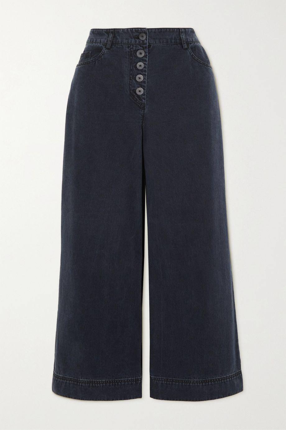 Leo cropped TENCEL Lyocell and cotton-blend twill wide-leg pants by CEFINN