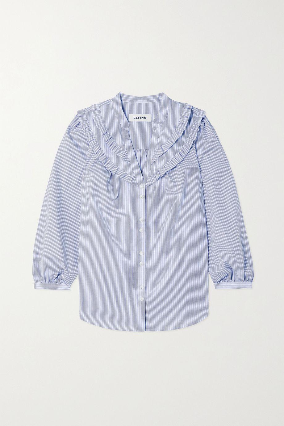 Sukiv ruffled striped organic cotton-poplin shirt by CEFINN