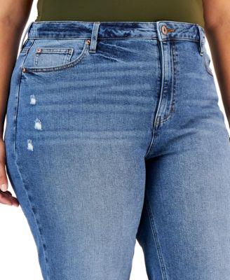 Trendy Plus Size Raw Hem Wide-Leg Jeans by CELEBRITY PINK
