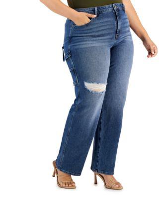 Trendy Plus Size Wide-Leg Carpenter Jeans by CELEBRITY PINK