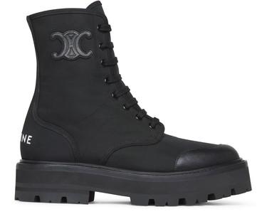 Celine Bulky Laced Up Boot In Nylon And 