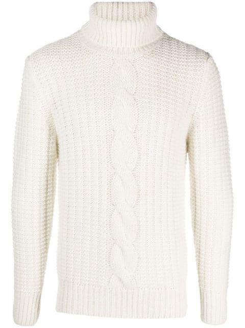 cable knit rollneck jumper by CENERE GB